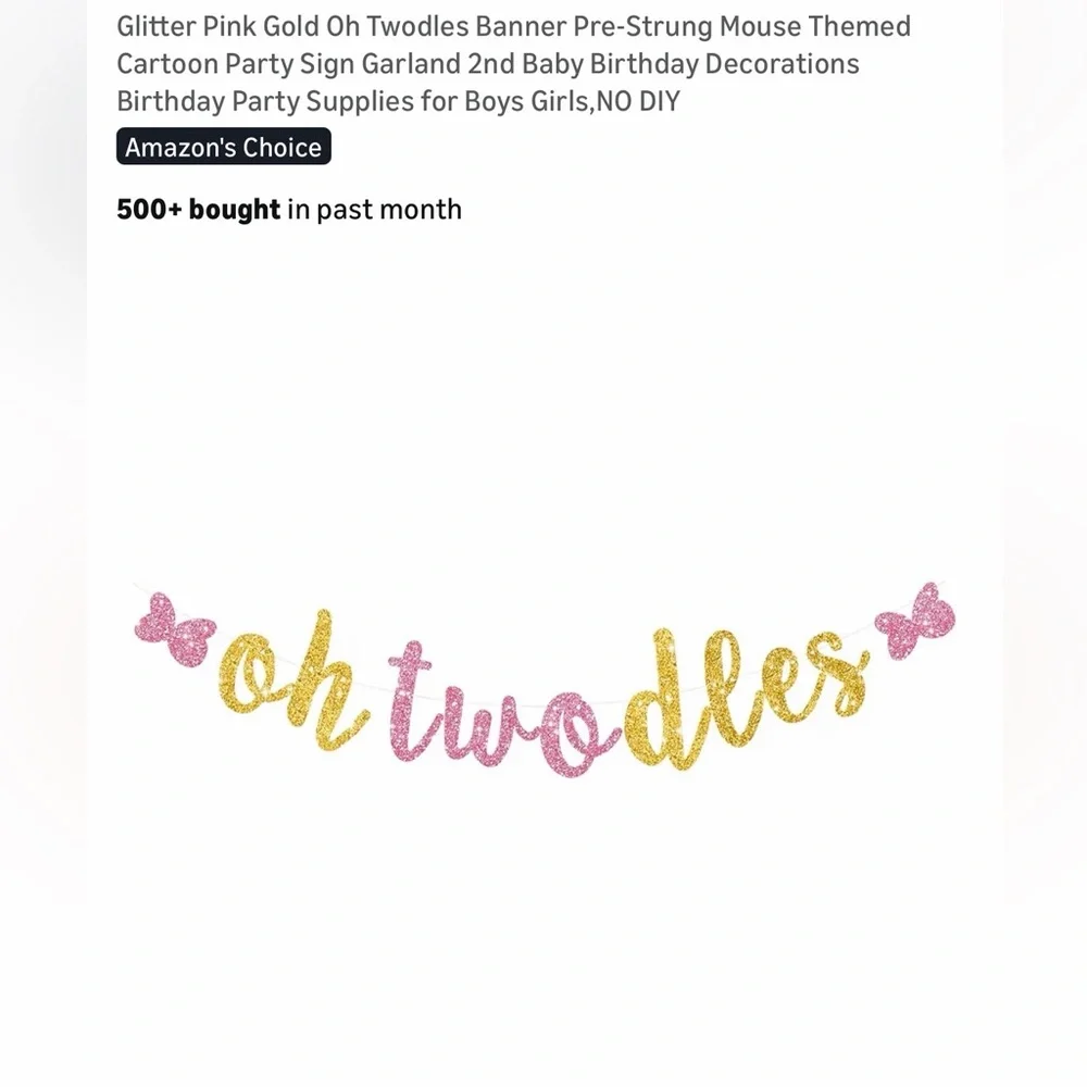 Oh TWOdles Pink Party Decor Set